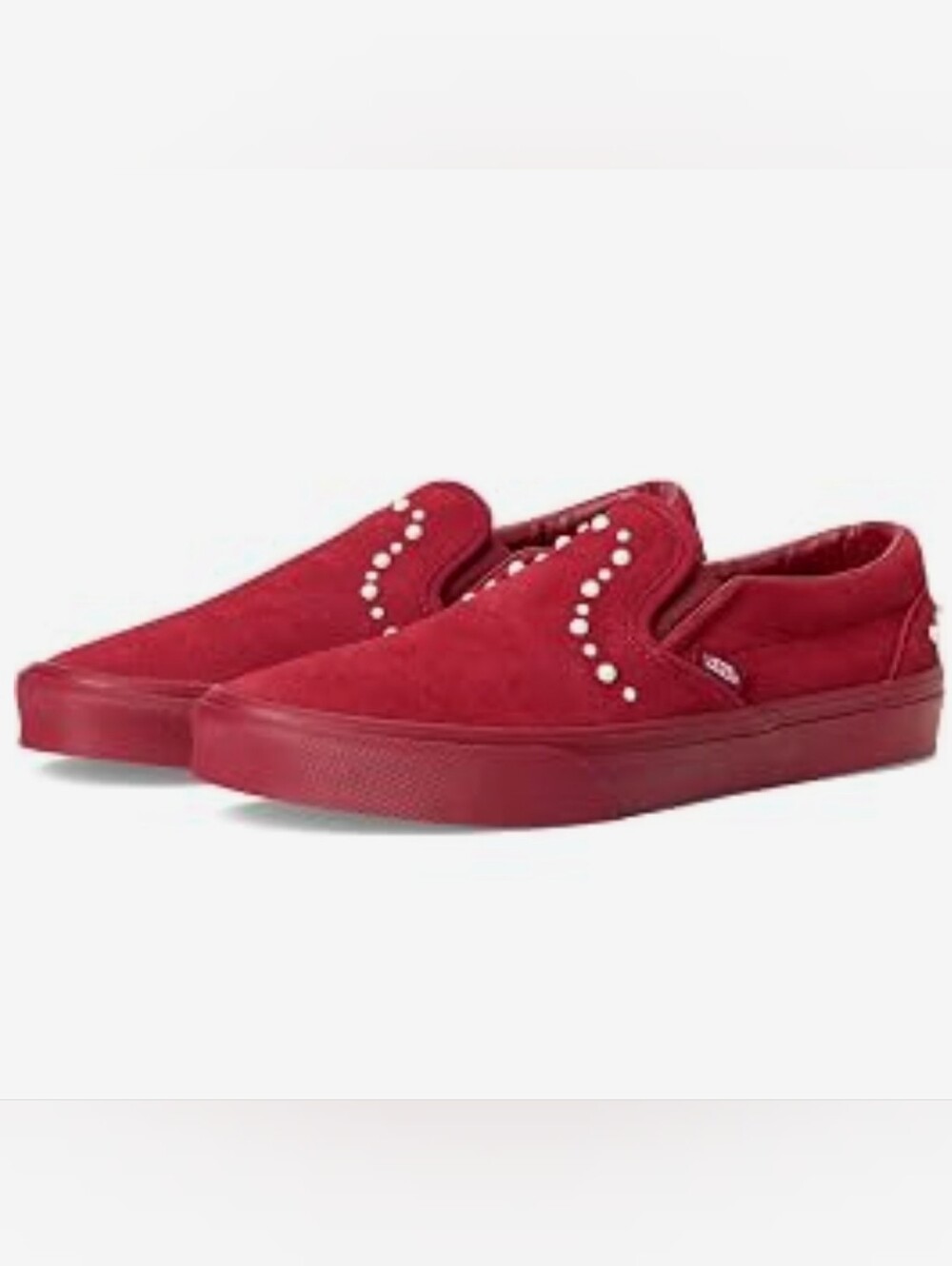 Vans Unisex Classic Slip-On — Red with Stud Detail - Size 7 Men/8.5 Women